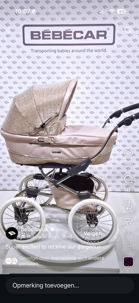 Bebecar kinderwagen special edition glitter set, Ophalen, Zo goed als nieuw, Overige merken