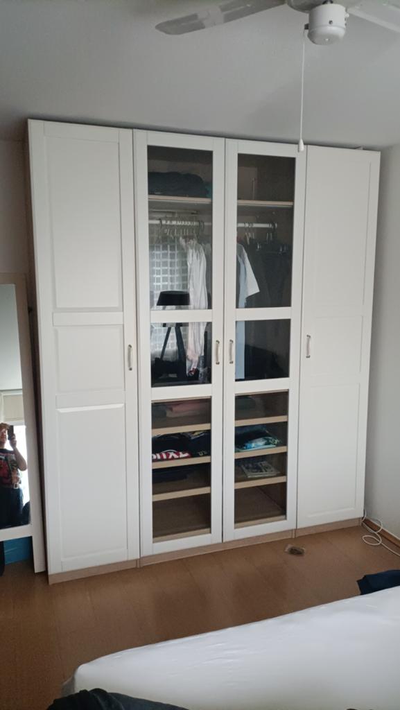 Ikea Pax Kast Tysseda - Wit/Crème Eikeneffect (230x200x58), 200 cm of meer, 150 tot 200 cm, Zo goed als nieuw, Overige houtsoorten