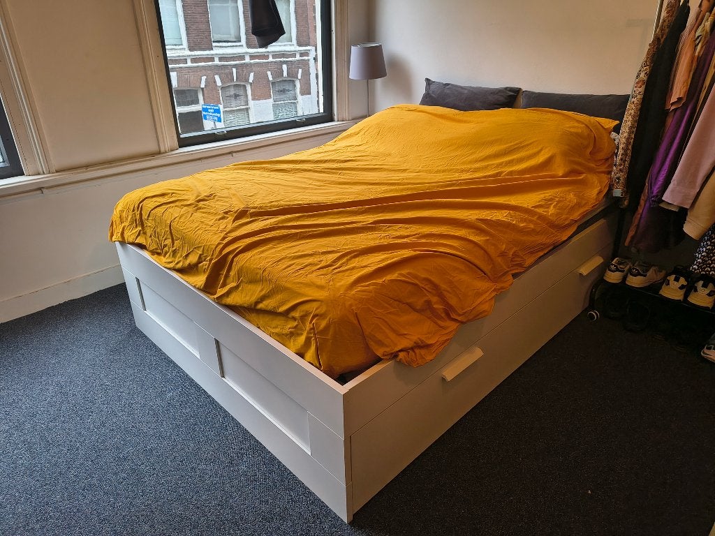 Ikea BRIMNES bed gebruikt, Ophalen, Gebruikt, Wit, Tweepersoons