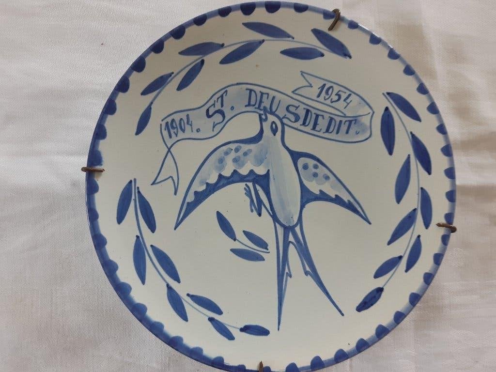 Delftsblauw bord Katholieke Landarbeiders Bond Deus Dedit, Antiek en Kunst, Antiek | Wandborden en Tegels, Ophalen of Verzenden