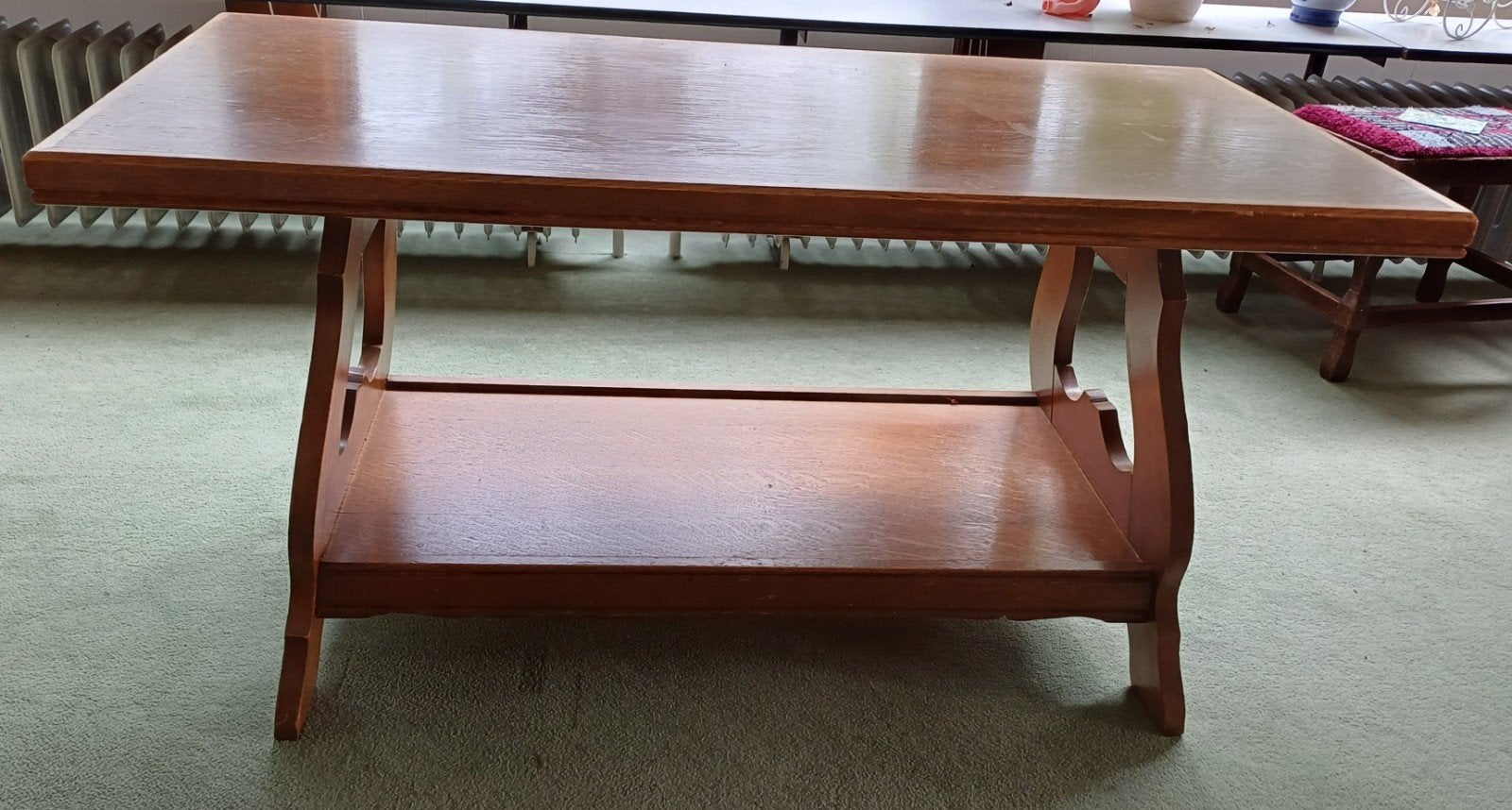 Stevige bijzettafel televisietafel, Gebruikt, Antiek, landelijk, 75 cm of meer, Rechthoekig