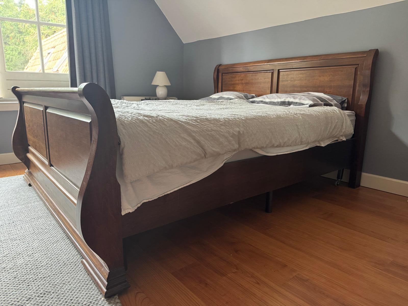 Klassiek bed ombouw, Ophalen, Gebruikt, Bruin, Tweepersoons