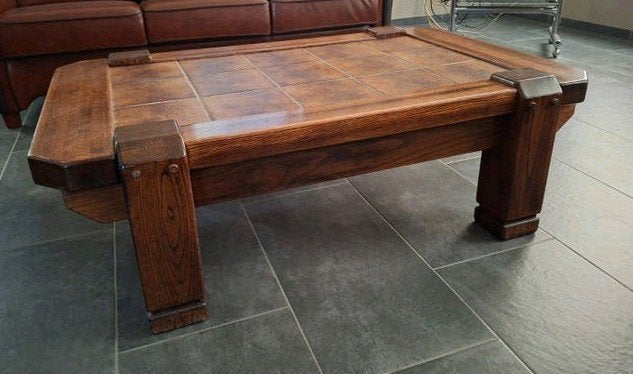 Massief eiken salontafel, afm. 130x78x40 cm., Huis en Inrichting, Ophalen, Gebruikt, 100 tot 150 cm, Eikenhout