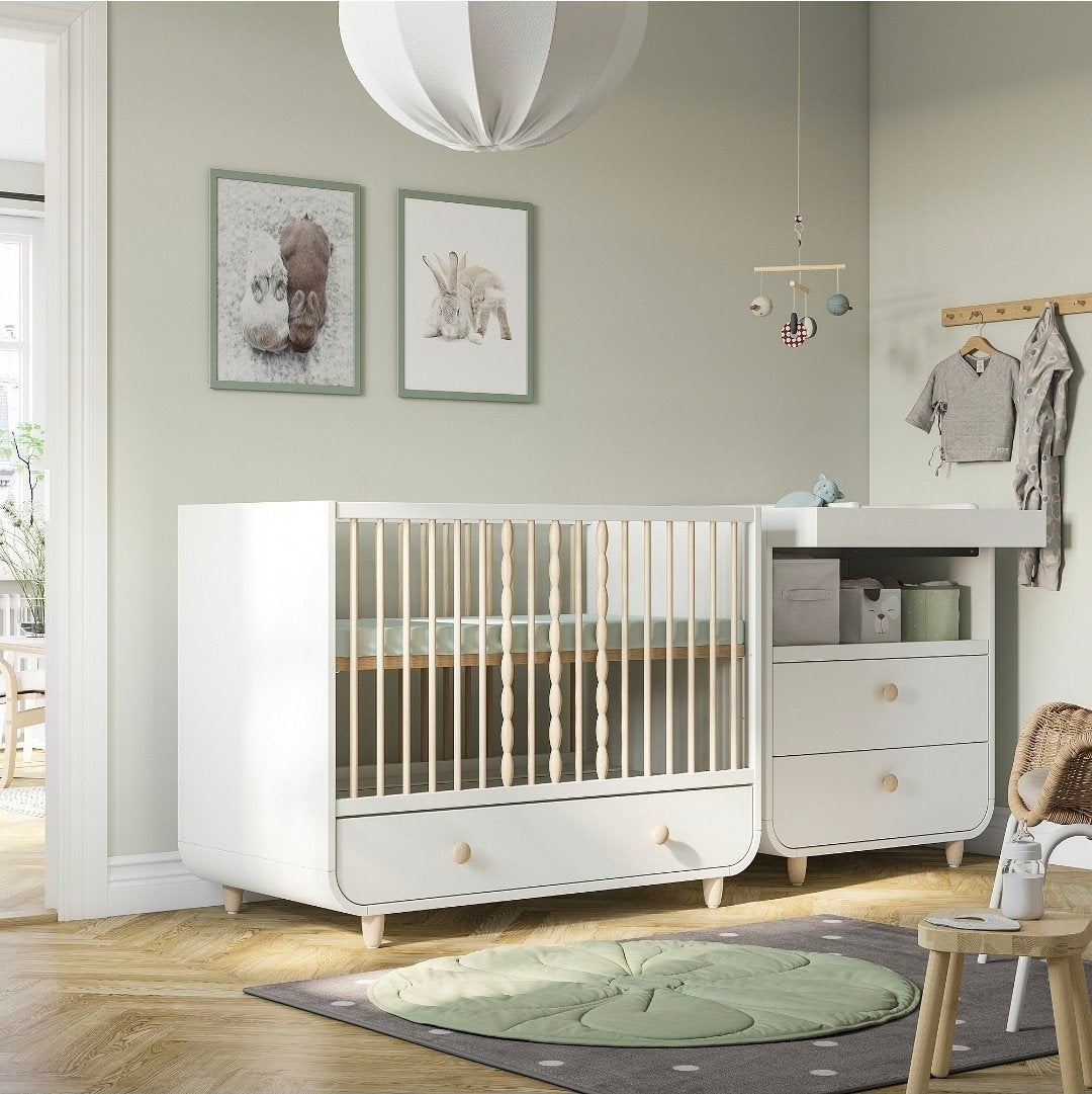IKEA MYLLRA meegroeibed met lade – wit, Ophalen, Gebruikt, Overige typen