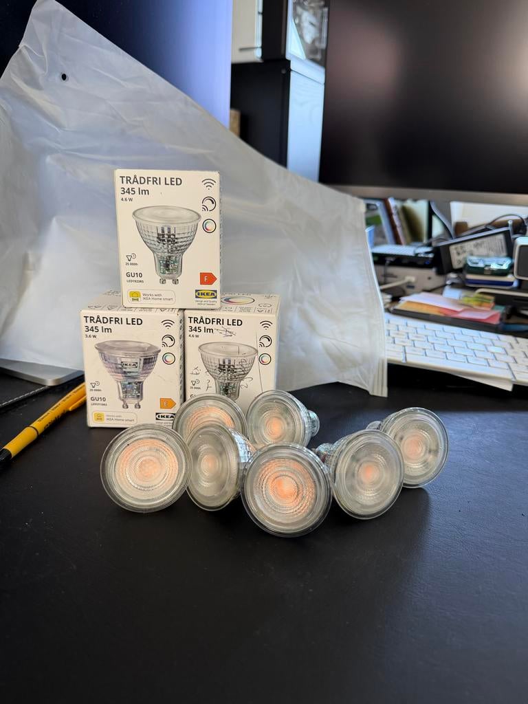 IKEA TRÅDFRI & KAJPLATS LED Lampen en Hub (Smart Home), Huis en Inrichting, Lampen | Losse lampen, Led-lamp, Gebruikt, 60 watt of meer