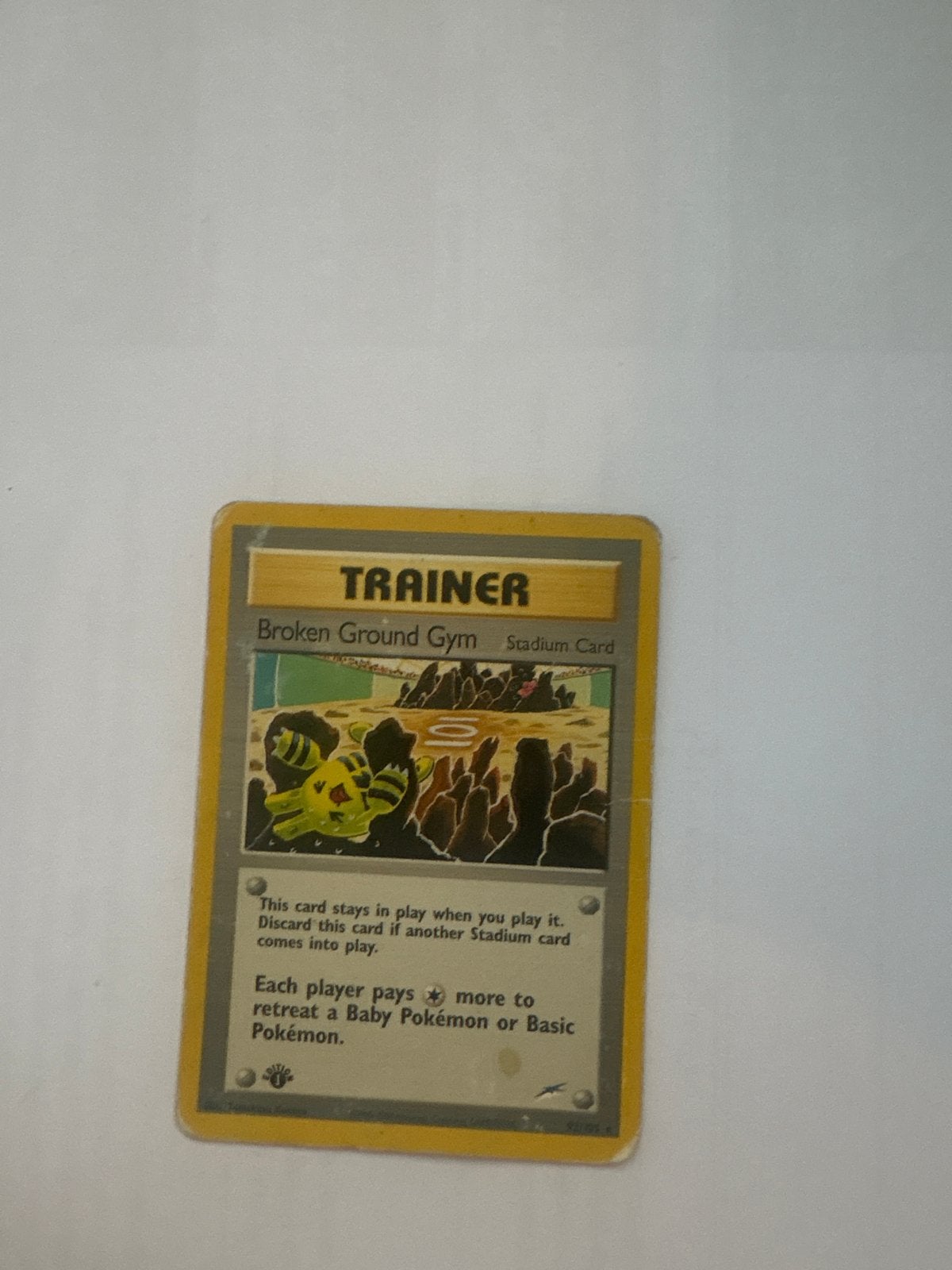 Pokémon Trainer Kaart: Broken Ground Gym Stadium Card 92/105, Ophalen of Verzenden, Gebruikt, Losse kaart