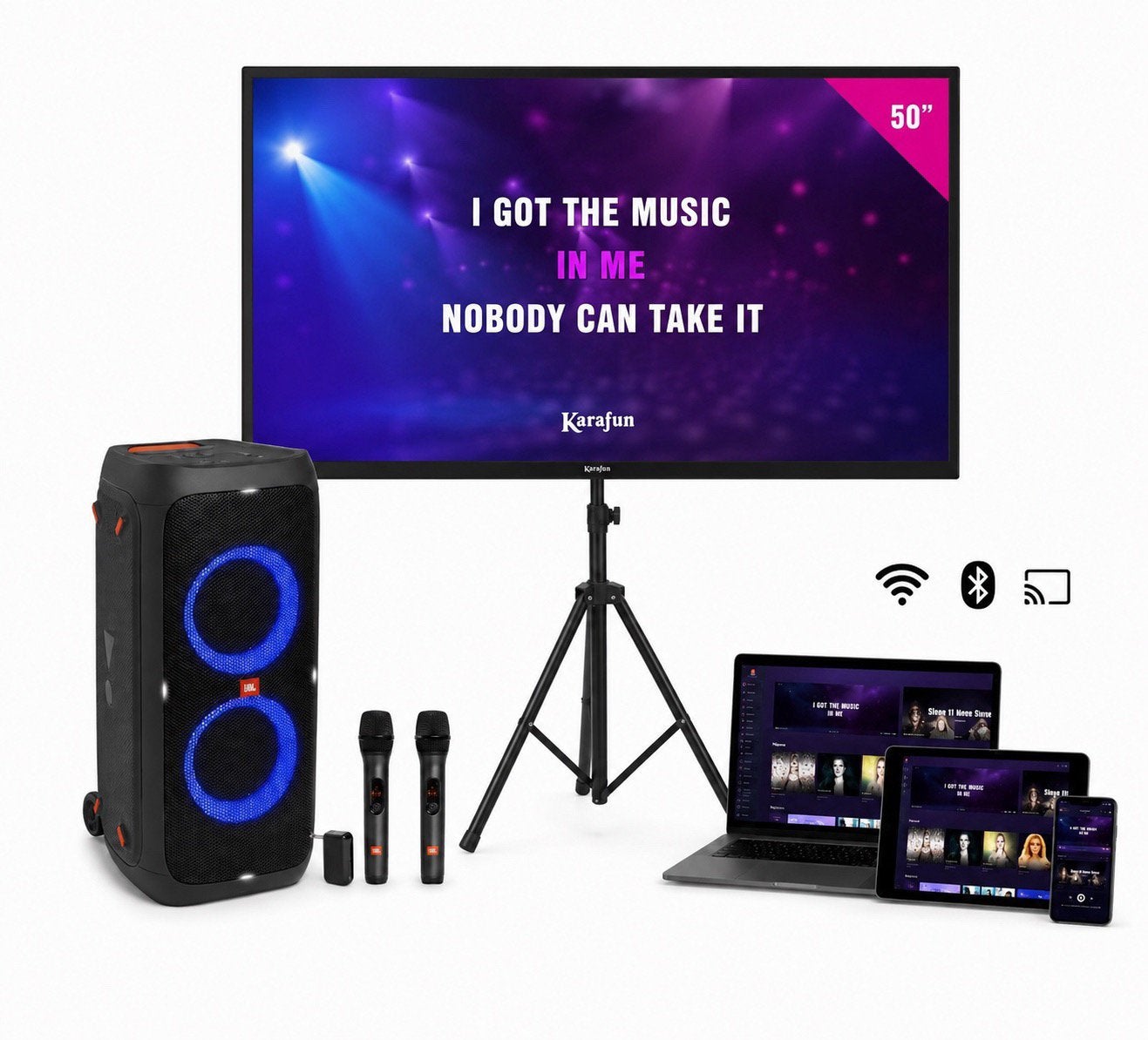 Complete karaokeset te huur met 50 inch televisie, Ophalen, Zo goed als nieuw, Audio