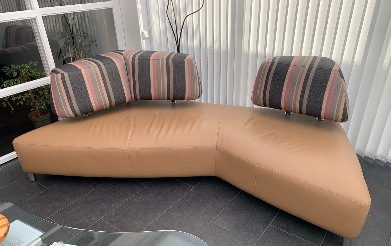 Leolux Archipel bank met in hoogte verstelbare rugleuning, Ophalen, Gebruikt, 100 tot 125 cm, Hoekbank