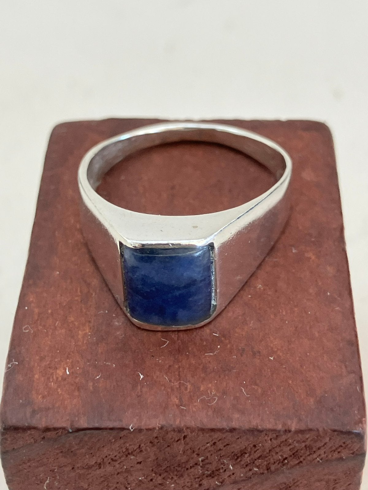 Zilveren ring met lapis lazuli steen, 18 tot 19, Ophalen of Verzenden, Zo goed als nieuw, Dame