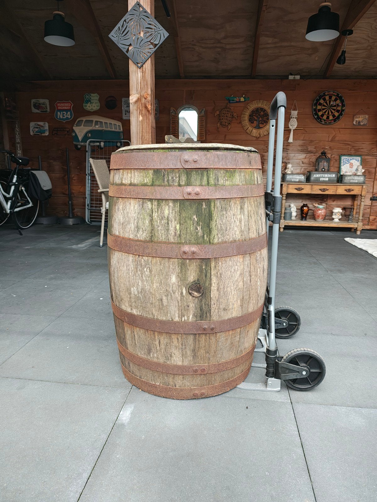 houten regenton/ wiskey vat, Tuin en Terras, 150 liter of meer, Ophalen, Hout, Met kraantje
