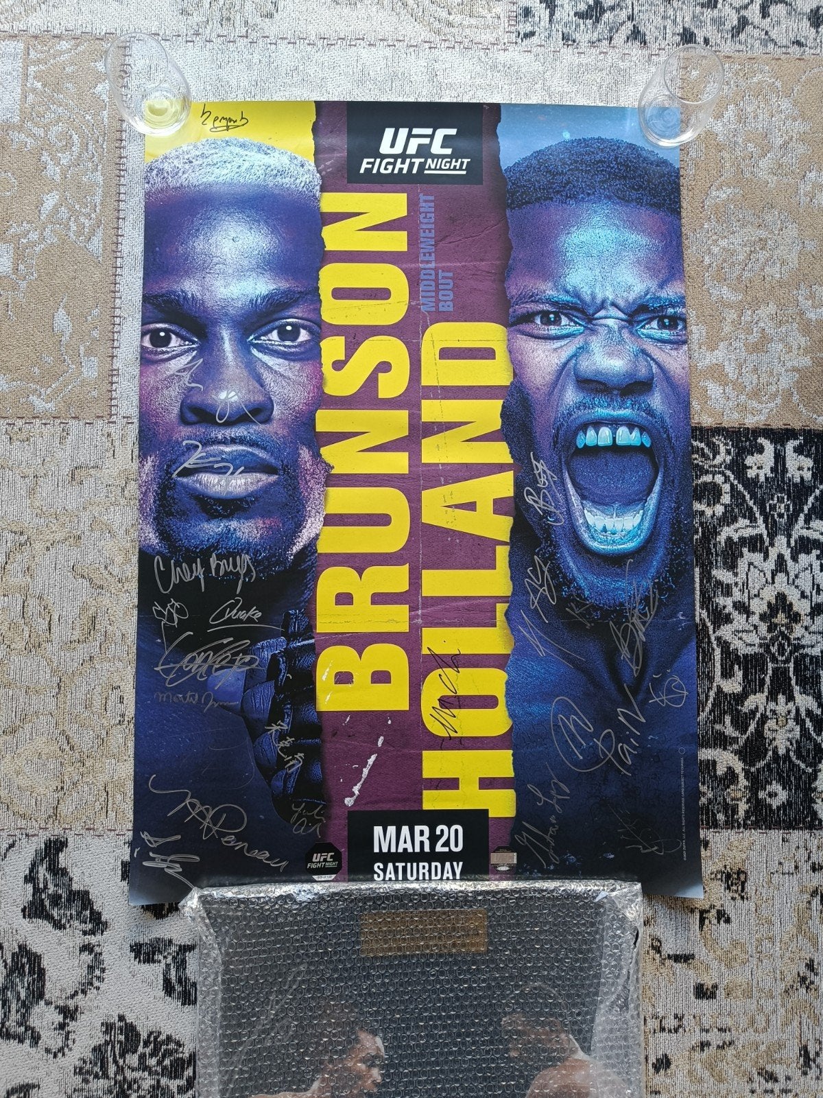 UFC Fight Night Gesigneerde Poster - Brunson vs Holland, Verzamelen, Rechthoekig Staand, Deurposter of groter, Nieuw, Ophalen of Verzenden