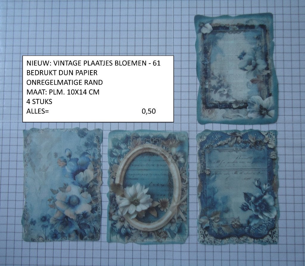 ⚠️nu 0,35: vintage plaatjes bloemen 61 ( alleen verzenden, Hobby en Vrije tijd, Scrapbooking, Ophalen, Nieuw, Papier of Karton