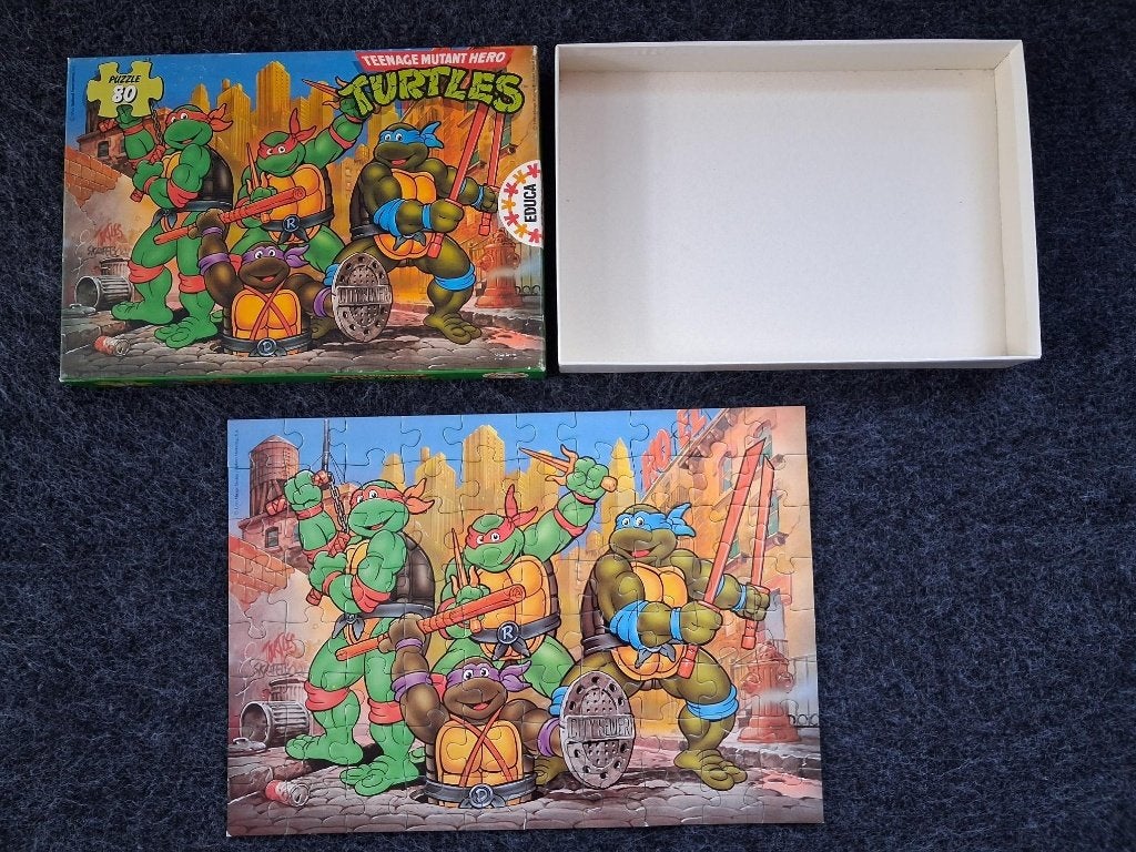 Vintage puzzel van de Teenage Mutant Ninja Turtles TMNT, Ophalen, Zo goed als nieuw