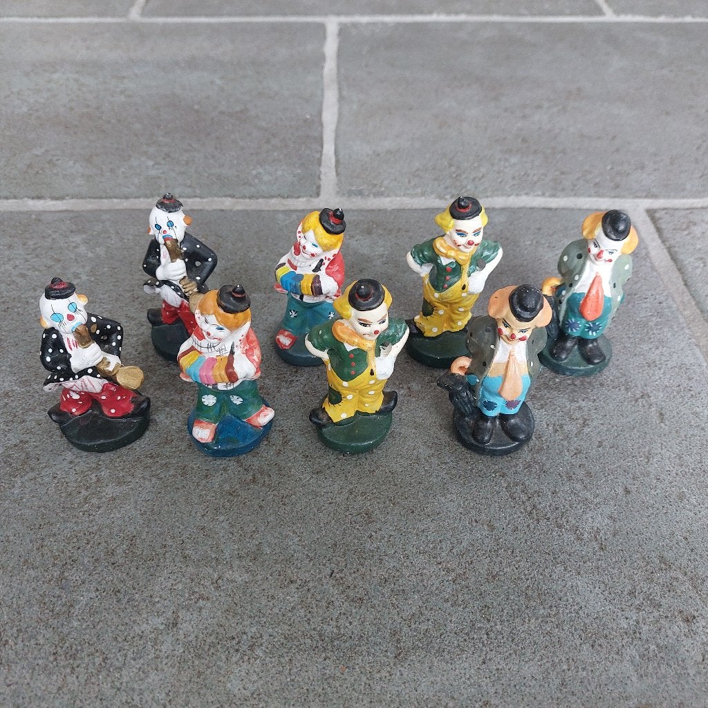 8 Beeldjes Clown - Vintage, Verzamelen, Ophalen of Verzenden, Zo goed als nieuw, Overige typen
