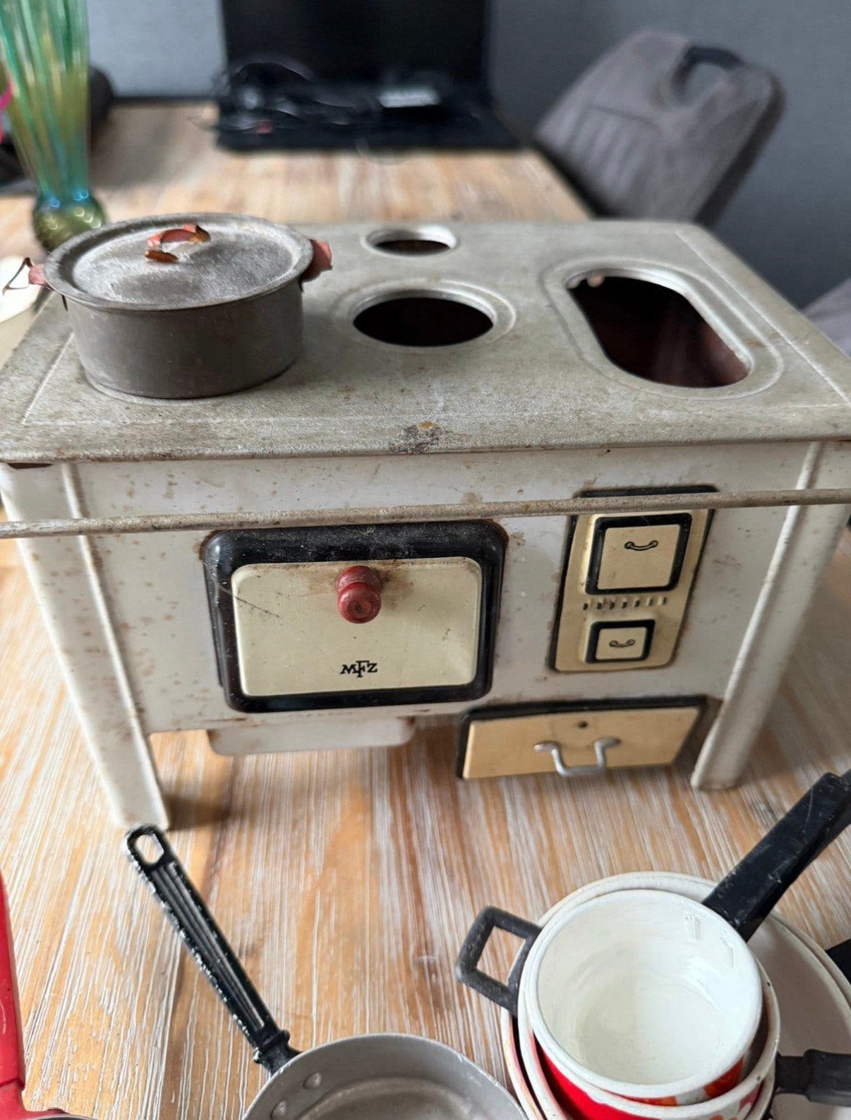 Blikken Speelgoedfornuis MFZ+ Retro Pannetjes Jaren '50/'70, Ophalen