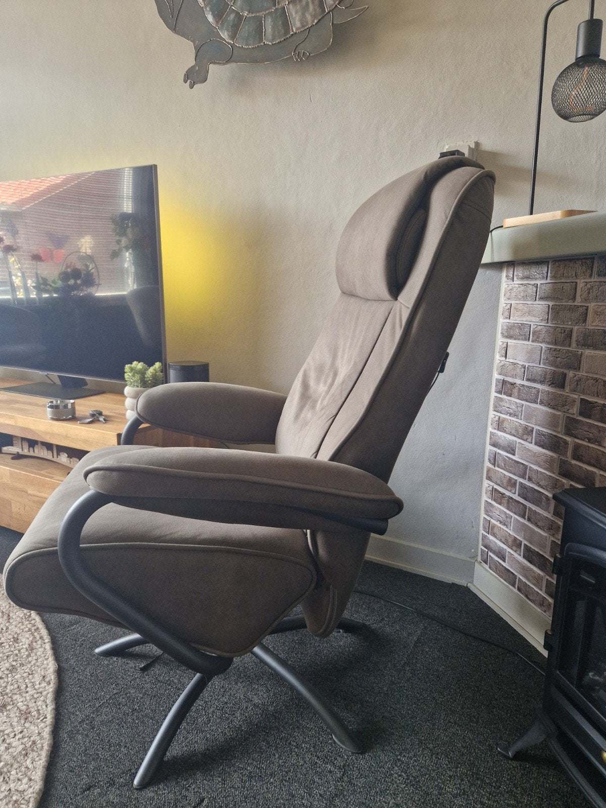 Comfortabele draai relaxfauteuil - grijs, Ophalen, Gebruikt, Eén, Modern