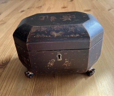 Chinees Lakwerk Thee Doos, Antiek en Kunst, Hout, 13 cm, Doos, Geschilderd