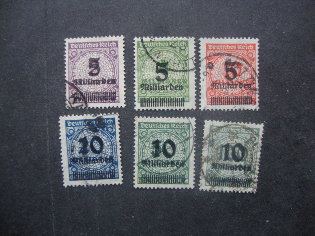 Duitse Rijk serie 332A-337A Gestempeld,, Ophalen of Verzenden, Overige periodes, Gestempeld