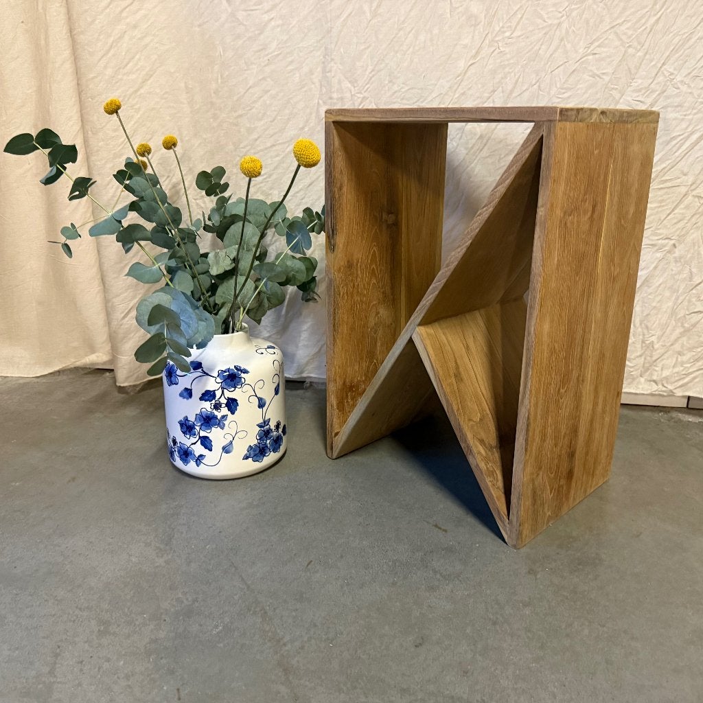 houten bijzettafel / lectuurbak - teak - Gratis bezorgd, TTM Wonen, Meubels – (Perzische) Tapijten en Woonaccessoires, Meerdere vakken