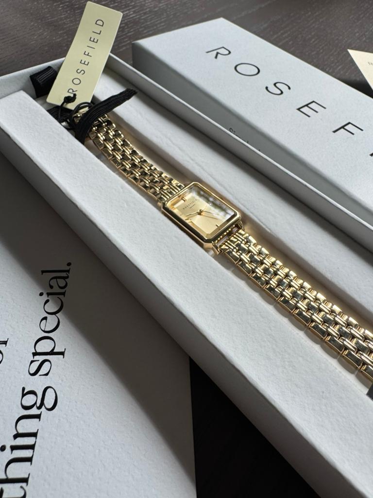 Rosefield horloge Octagon XS Champagne, Ophalen of Verzenden, Zo goed als nieuw, Staal, Overige merken