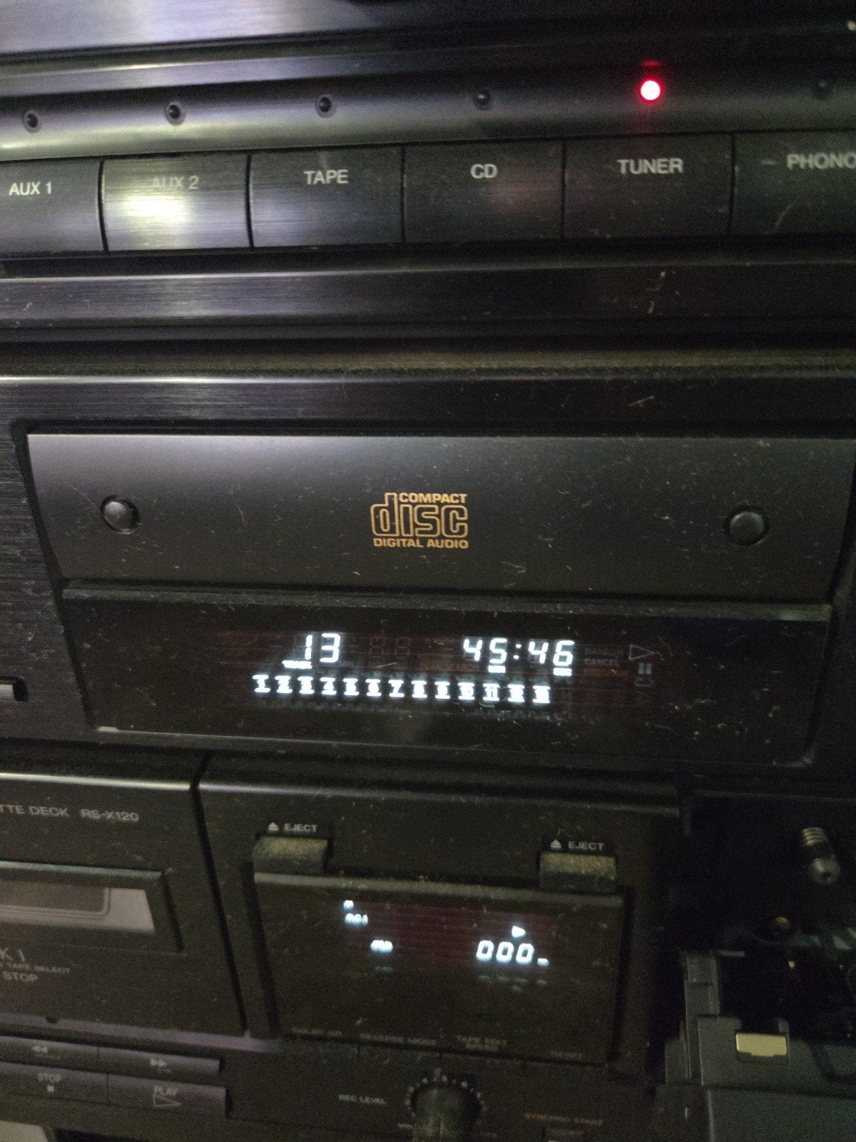 Technics midi hi-fi-stereotoren inc speakers en kast, Gebruikt, Cassettedeck, X, Ophalen