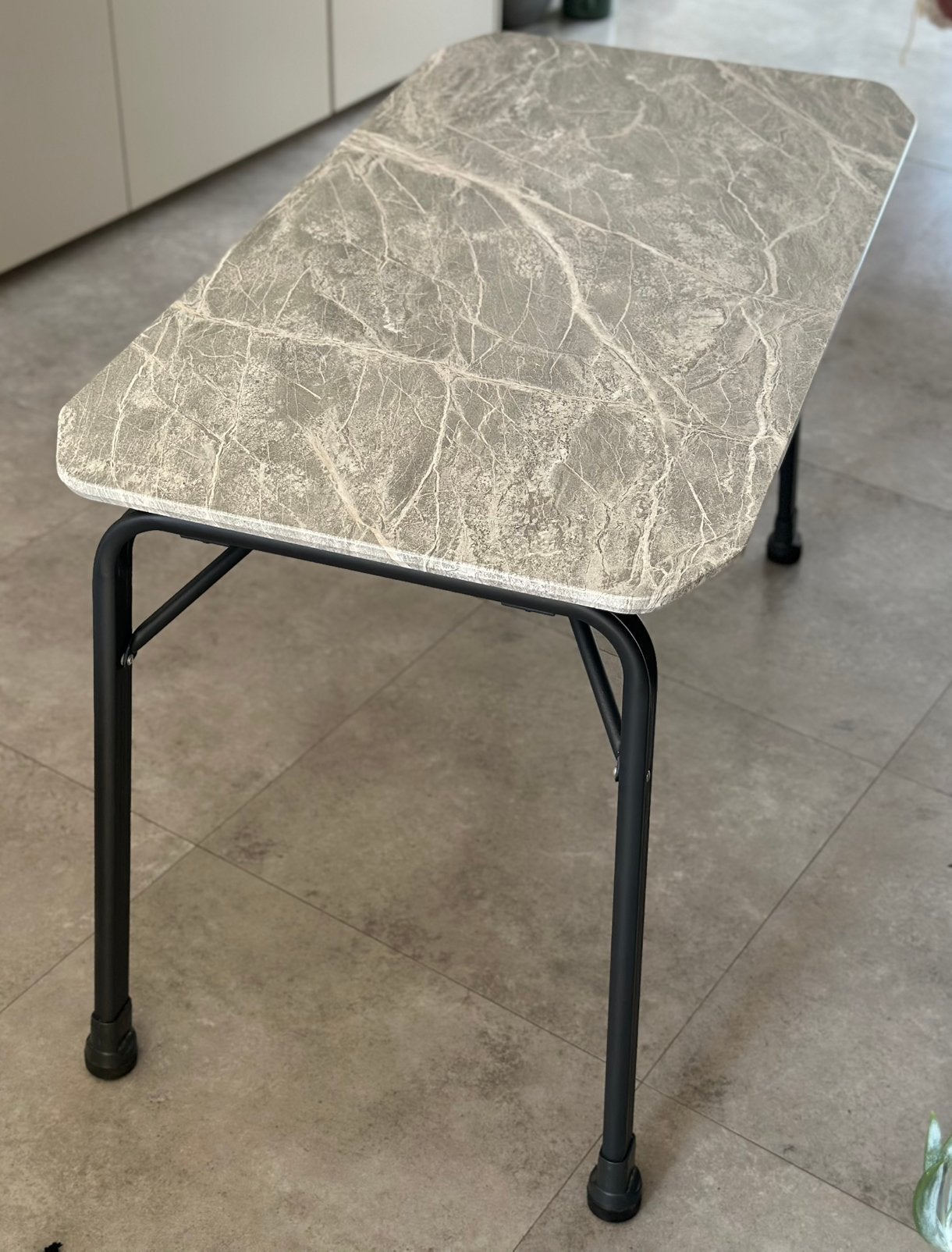 Camping tafel look like marmer, Caravans en Kamperen, Ophalen, Zo goed als nieuw, Campingtafel