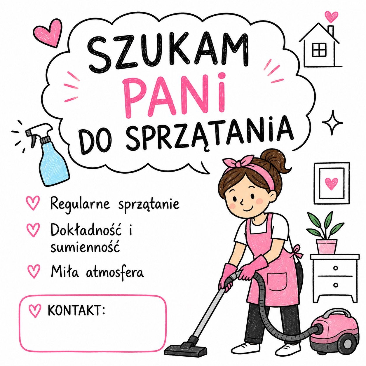Szukam Pani do sprzatania, Variabele uren, Overige niveaus, Vanaf 5 jaar, Overige vormen