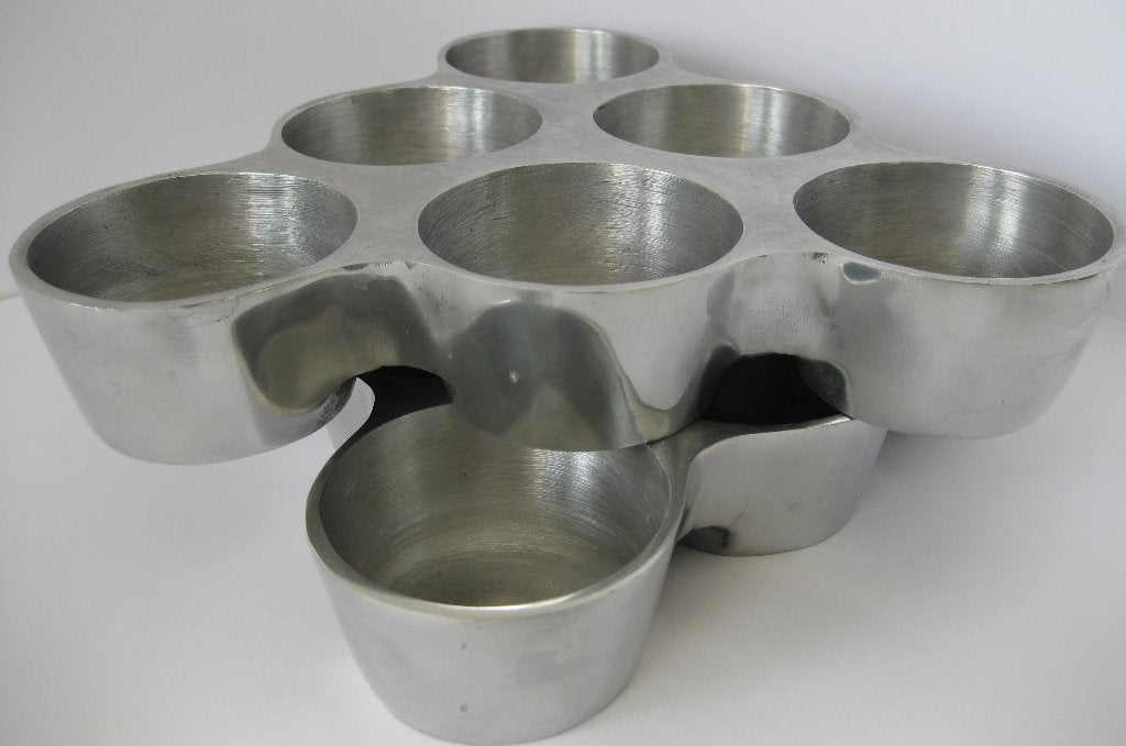 Decoratiebakjes plantenbakjes 2 stuks x 6 bakjes, Huis en Inrichting, Ophalen of Verzenden, Nieuw, Zilver, Metaal