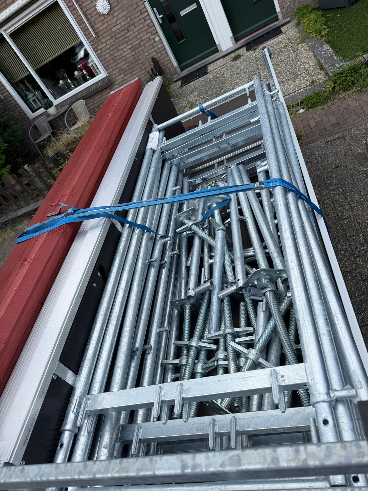 Complete Steiger Set 100m2 nieuw, Ophalen, Zo goed als nieuw, Gevelsteiger, 5 meter of hoger