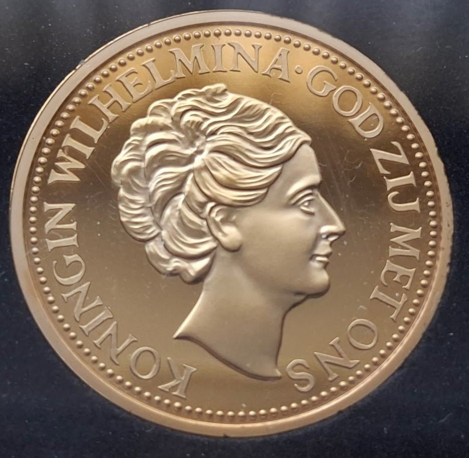 Originele Herslag 10 Gulden 1911 - Wilhelmina, Verzenden, Brons, Nederland