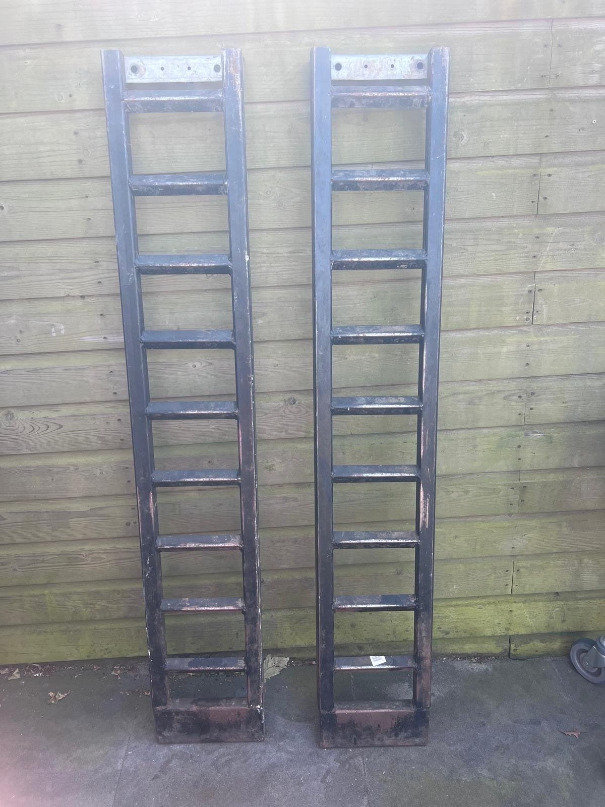 Set van 2 oprijplaten, Ophalen of Verzenden, Gebruikt, Ladder, 2 tot 4 meter