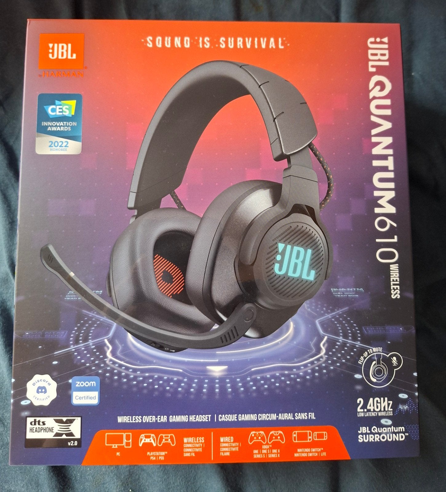 JBL Quantum 610 Wireless Gaming Headset gebruikt met doos, Draadloos, Gebruikt, Over oor (circumaural), Ophalen