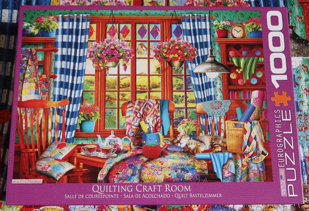 Legpuzzel EuroGraphics – 1000 stukjes – Quilting Craft Room, Ophalen of Verzenden, 500 t/m 1500 stukjes, Zo goed als nieuw, Legpuzzel