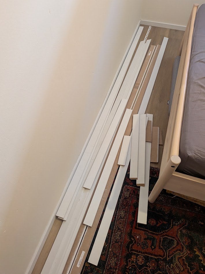 Plinten MDF Wit gegrond 55mm (8 stuks), Ophalen, Nieuw, Mdf, 200 tot 250 cm