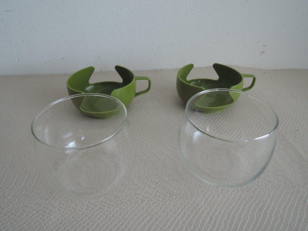 Twee ouderwetse retro theeglazen, Glas of Glazen, Ophalen of Verzenden, Overige stijlen, Glas