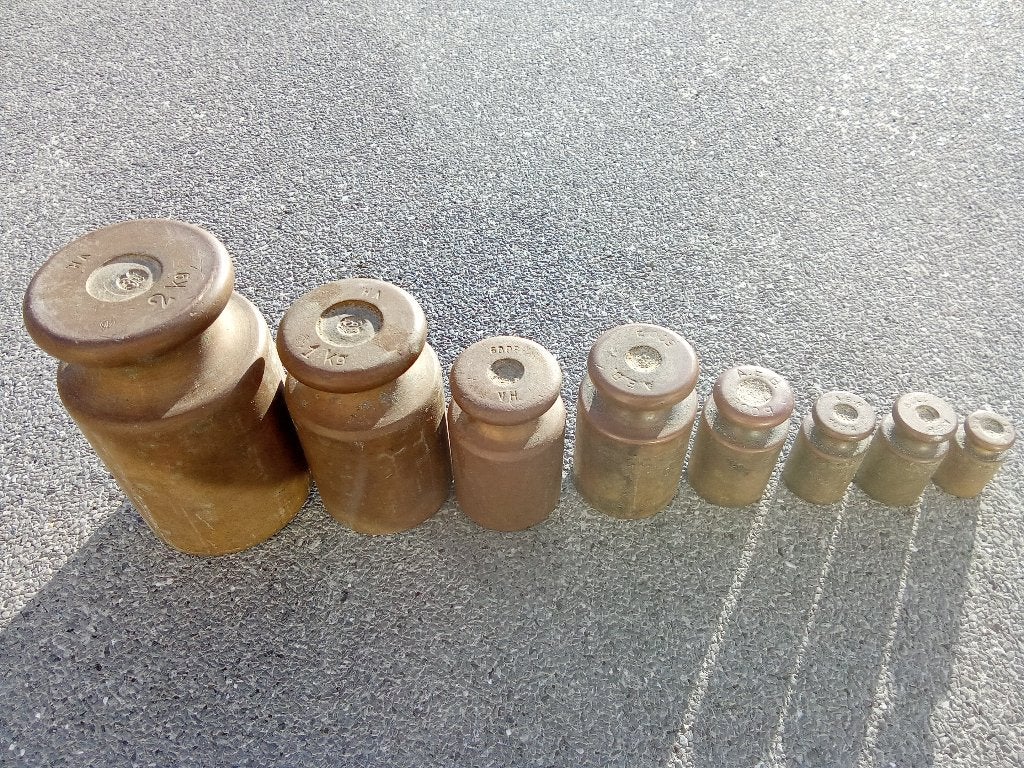 Weegschaal gewichten 7 stuks, Antiek en Kunst, Ophalen of Verzenden
