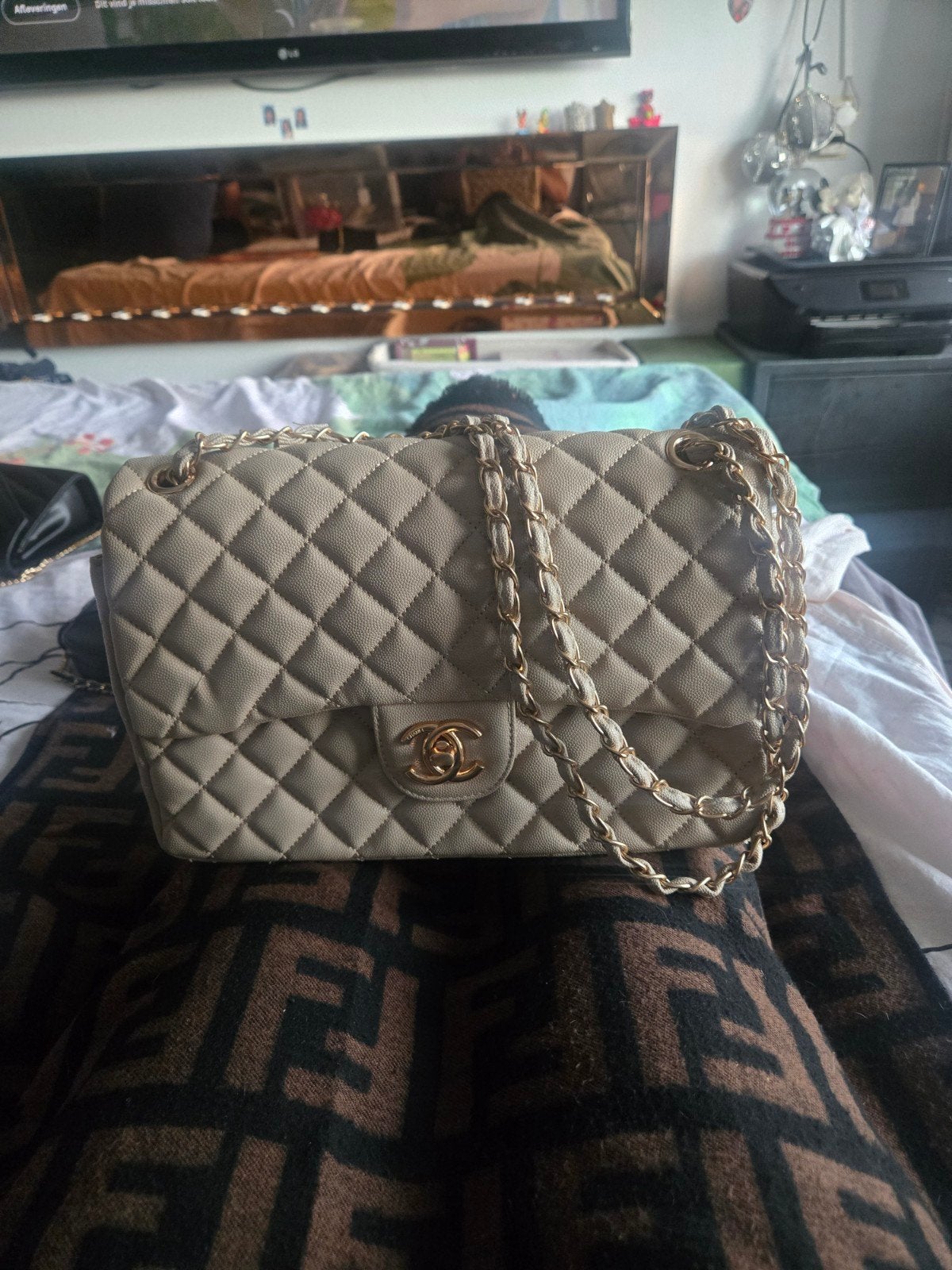 mooie tas, Ophalen of Verzenden, Nieuw, Beige, Schoudertasje