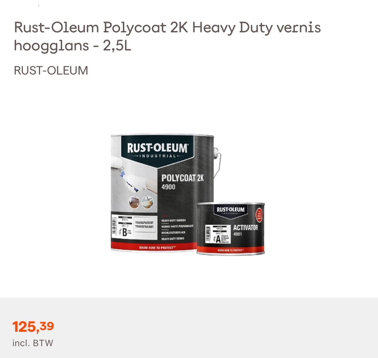 Rust-oleum polycoat 2K transparant Nieuw !!, Doe-het-zelf en Verbouw, Verf, Beits en Lak, Ophalen, Overige kleuren, Nieuw, Lak