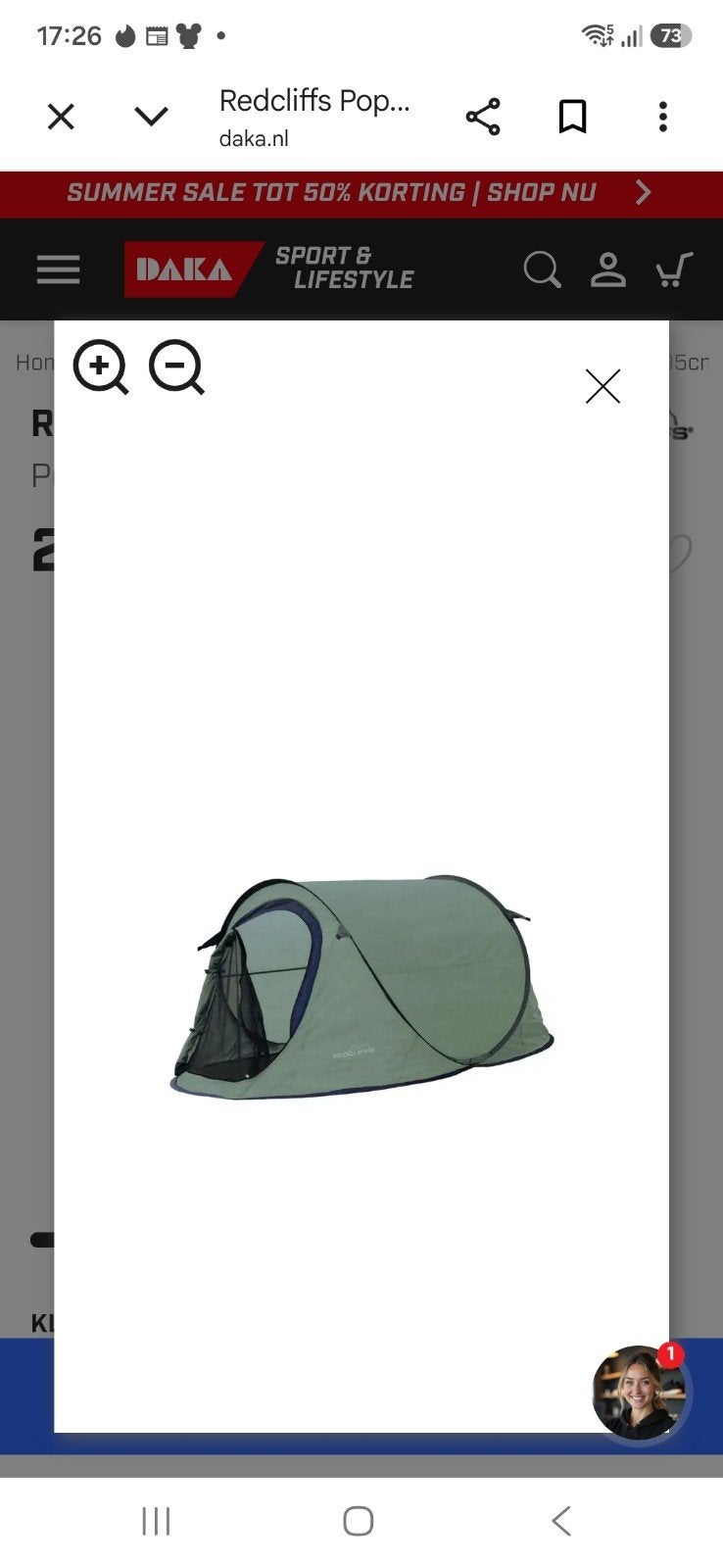 2x Redcliffs Pop-Up Tent - Snel op te zetten, Caravans en Kamperen, Tenten, Ophalen, Zo goed als nieuw, Tot en met 2