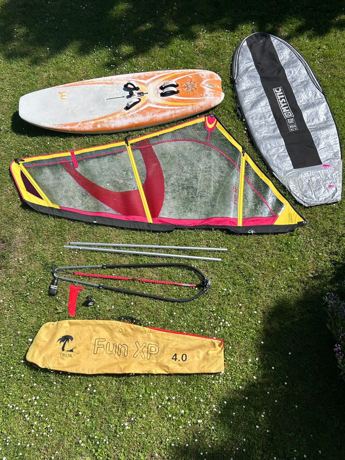 Volledige windsurfset en startersset, Watersport en Boten, Windsurfen, 250 tot 300 cm, Gebruikt, 5 tot 6.5 m², Met mast