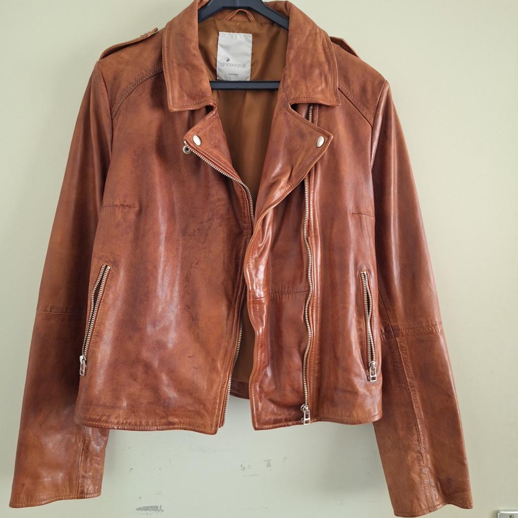 Goosecraft cognac kleur leren jas maat XL, Goosecraft, Bruin, Maat 46/48 (XL) of groter, Nieuw