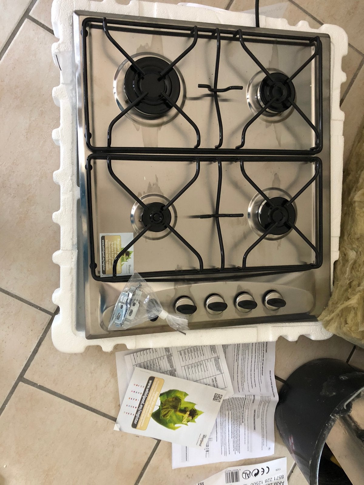 Gaskookplaat whirpool inbouw nieuw, Nieuw, Inbouw, Gas, 4 kookzones