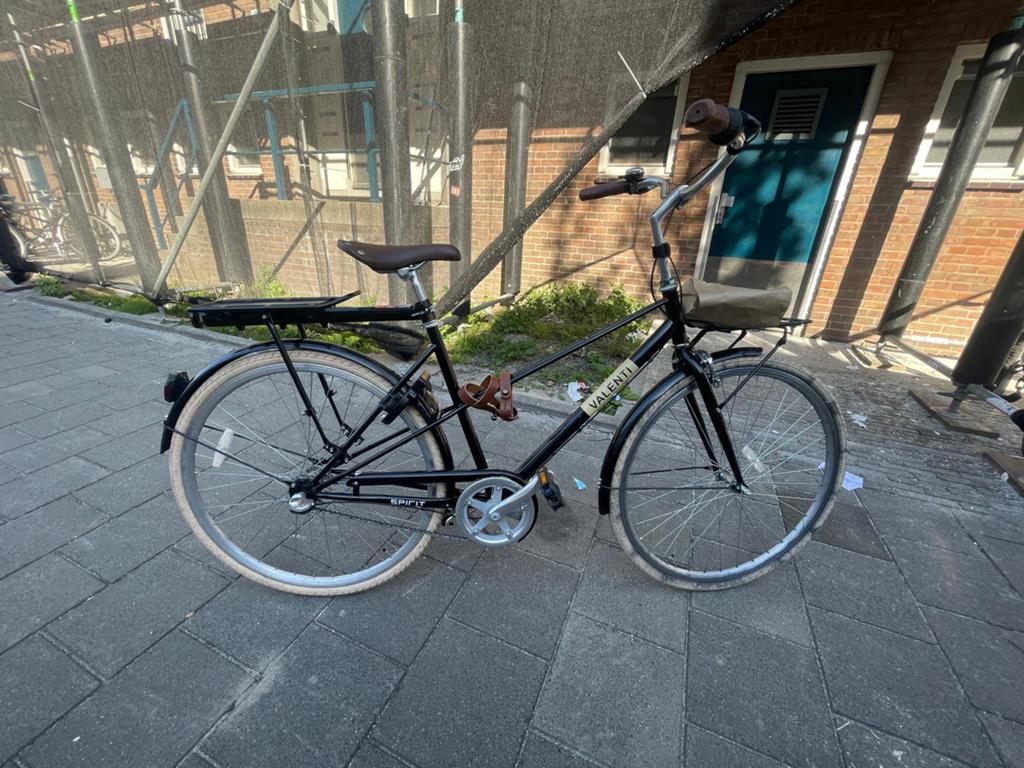 Zo goed als nieuwe Valenti fiets met voor- en achterrek, Velgrem, Versnellingen, Zo goed als nieuw, 50 tot 53 cm