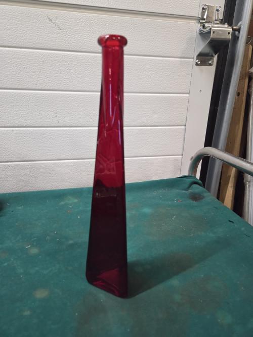 vaas fles rood van glas, Antiek en Kunst, Antiek | Vazen, Ophalen of Verzenden