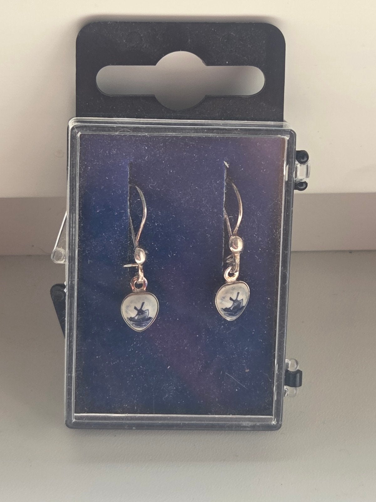 Oorbellen met Delfts Blauw molen design, Overige materialen, Hangers, Blauw, Nieuw