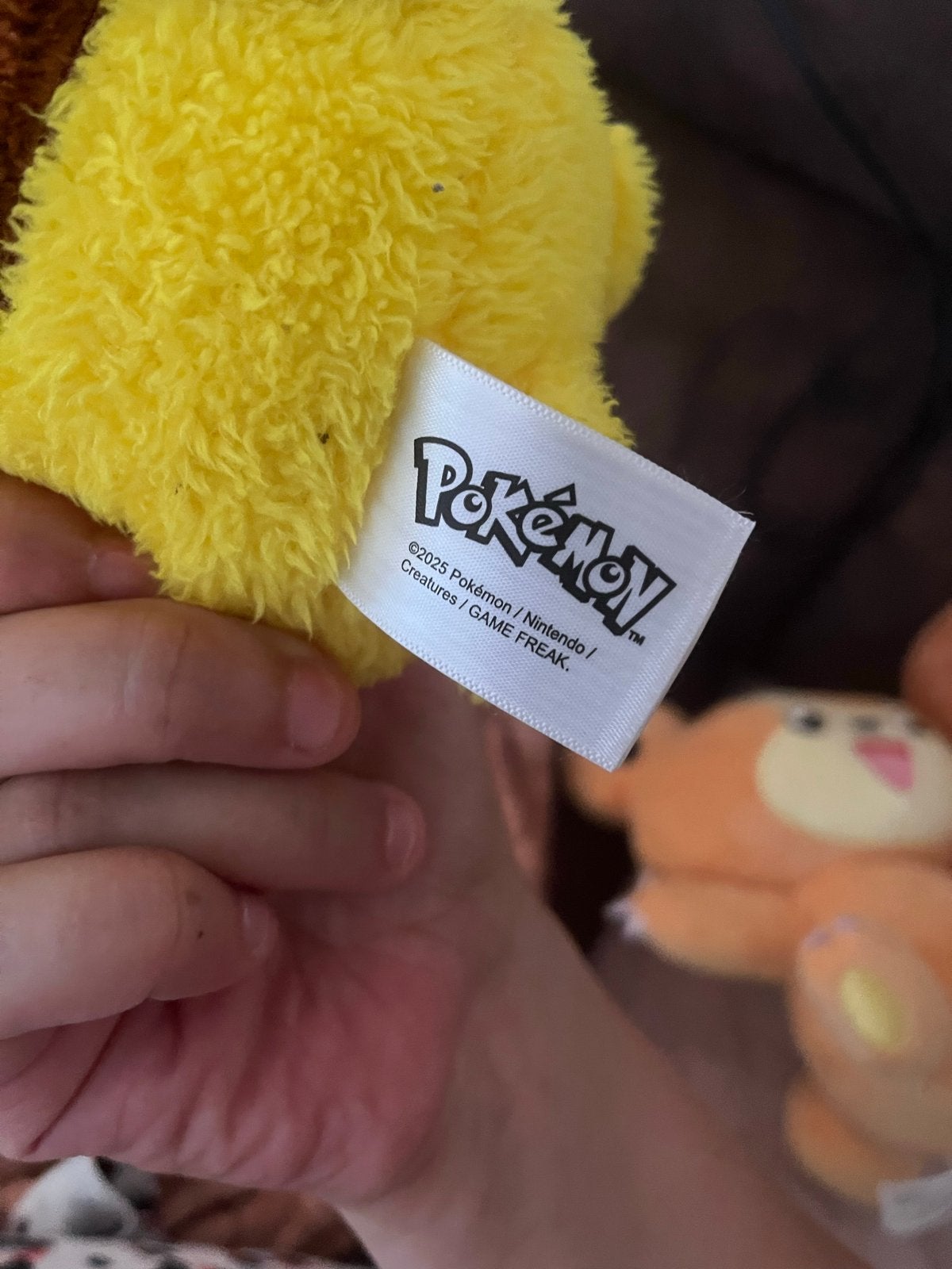 Pokémon Pikachu en Teddiursa knuffels, Bing olifantje, Gebruikt, Geel, Ophalen of Verzenden, Met label
