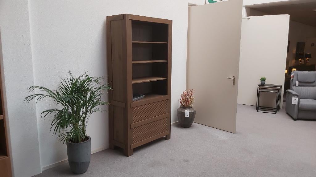 Boekenkast impress - 2 lade | 100x207 cm - eiken, Ophalen, Met plank(en), Eikenhout, 50 tot 100 cm