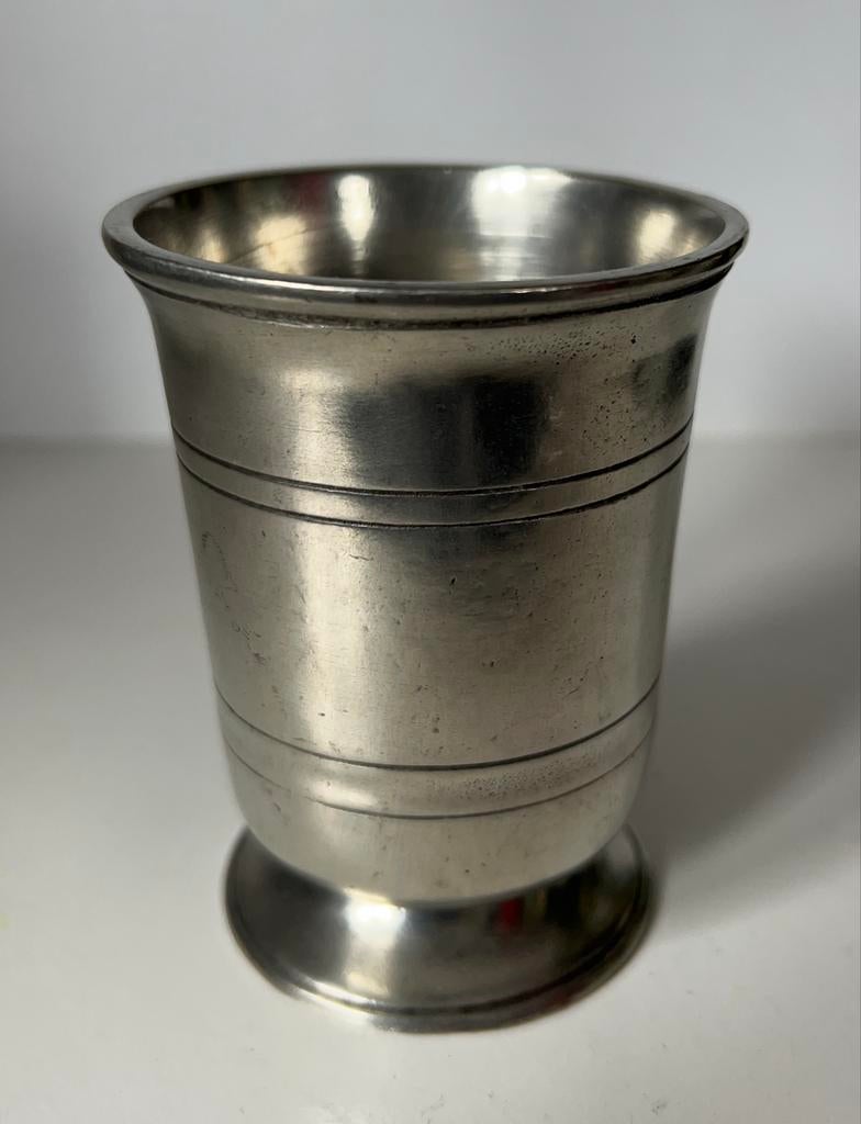 Antieke tinnen beker - Vintage drinkbeker, Antiek en Kunst, Ophalen of Verzenden