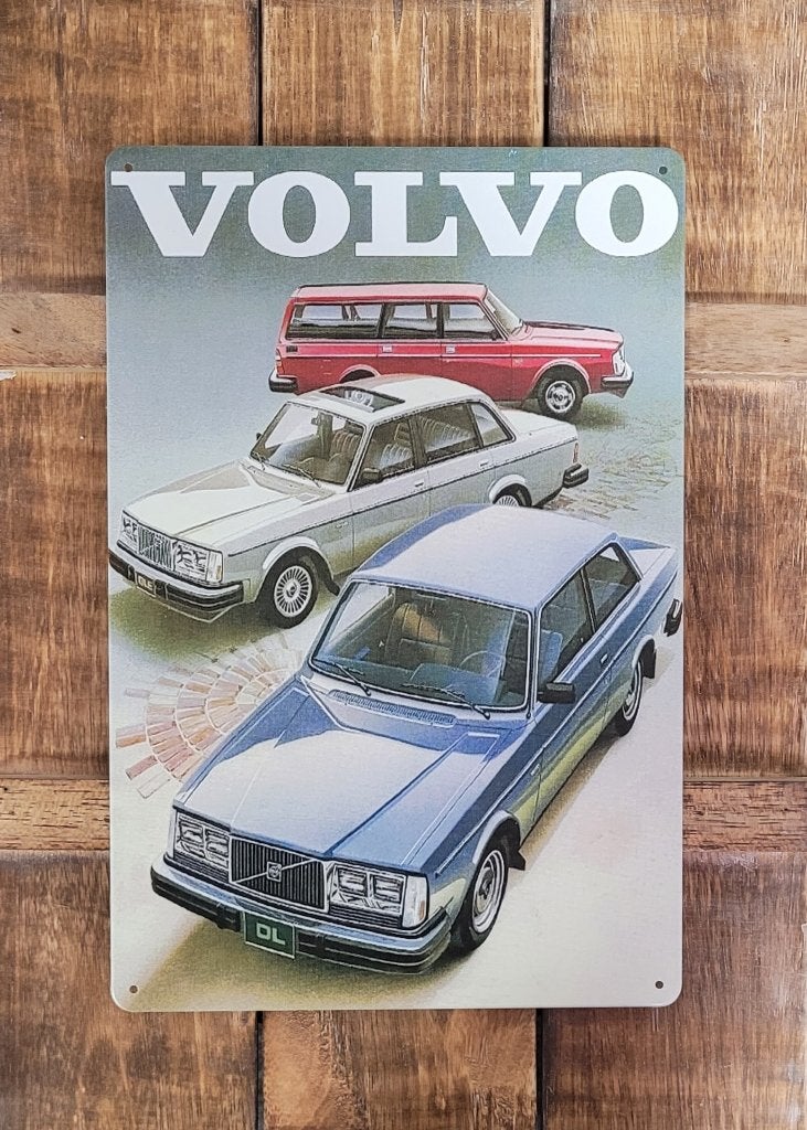 Volvo 3 auto's reclamebord van metaal wandbord decoratie, Ophalen of Verzenden, Nieuw, Auto's
