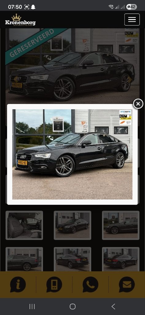 Audi A5 1.8 Tfsi 170pk Multitronic 2013 Zwart, Auto's, 4 cilinders, Zwart, Origineel Nederlands, Overige kleuren